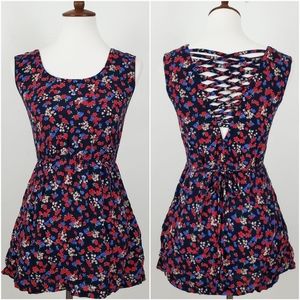Forever 21 Floral Criss Cross Back Tunic